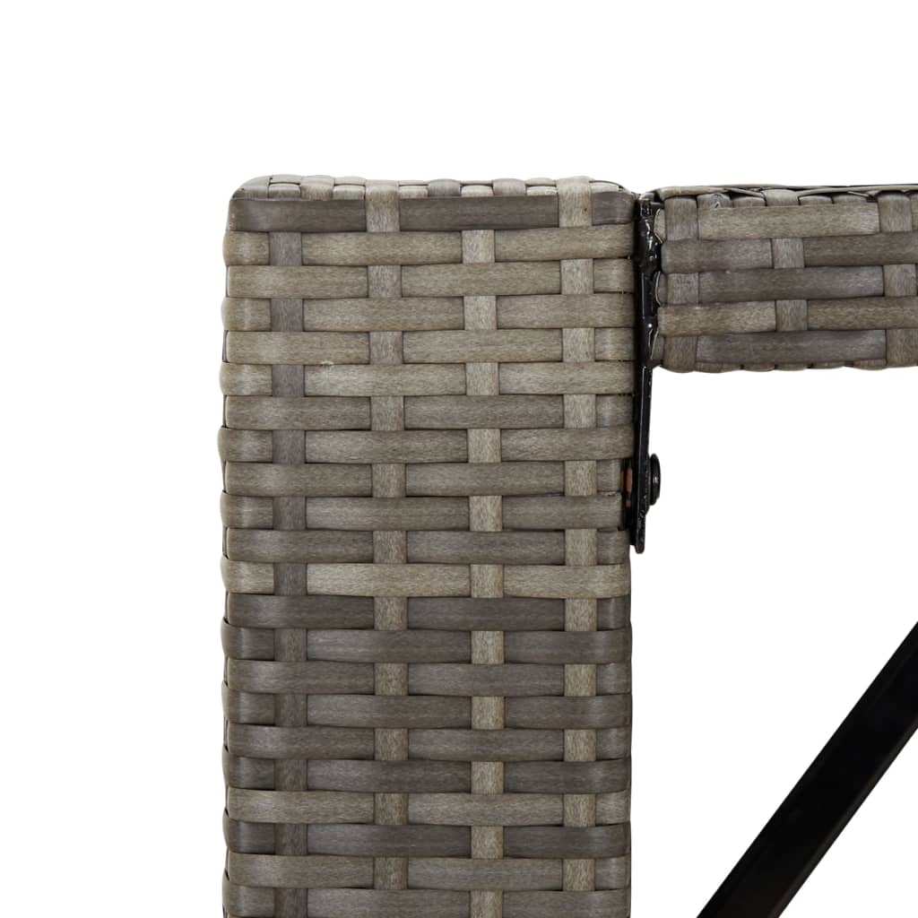 vidaXL Masă de bar cu blat din sticlă, gri, 185x80x110 cm, poliratan vidaXL Masă de bar cu blat din sticlă, gri, 185x80x110 cm, poliratan