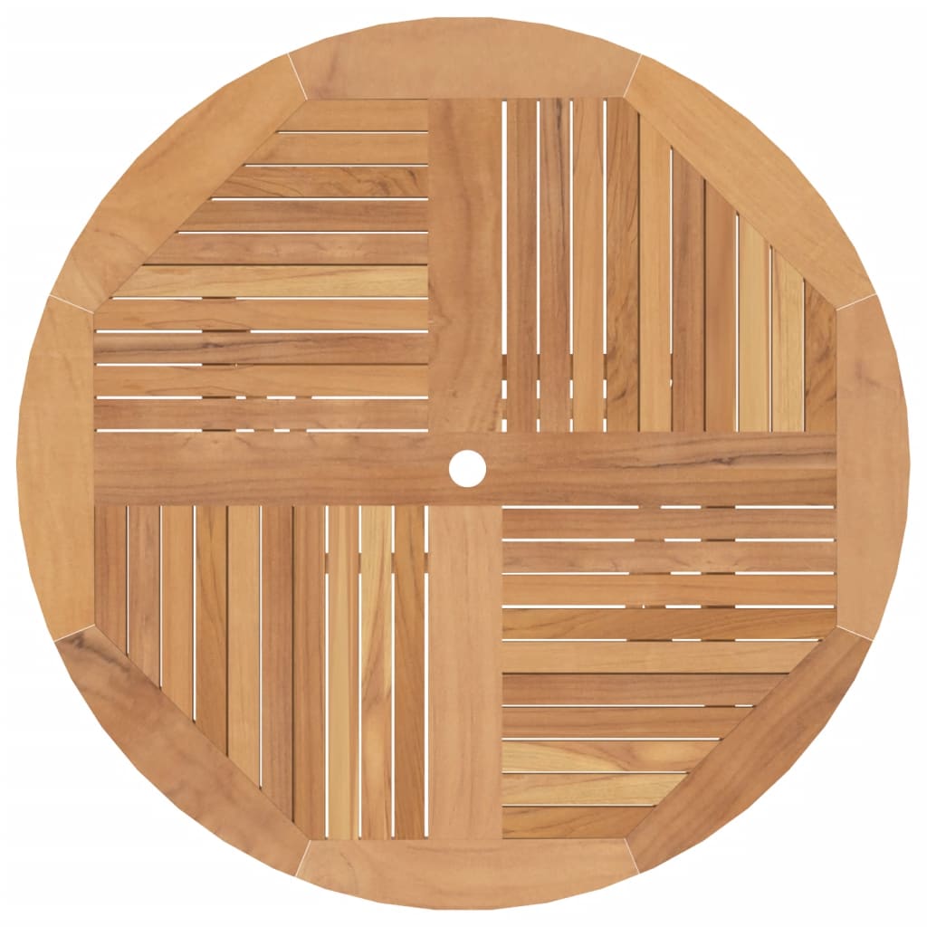 vidaXL Masă de grădină pliabilă, Ø 110x75 cm, lemn masiv de tec
