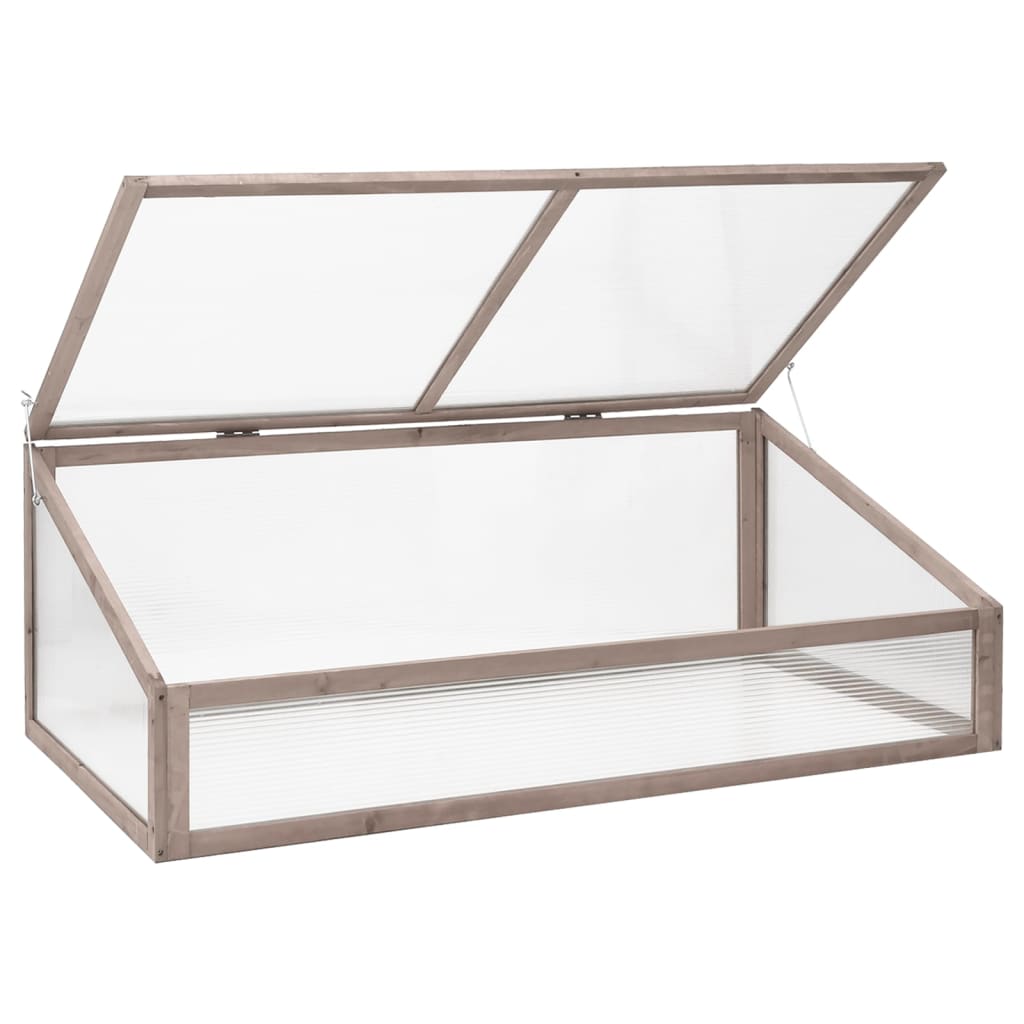 vidaXL Seră, gri, 110x58,5x39 cm, lemn de brad vidaXL Seră, gri, 110x58,5x39 cm, lemn de brad