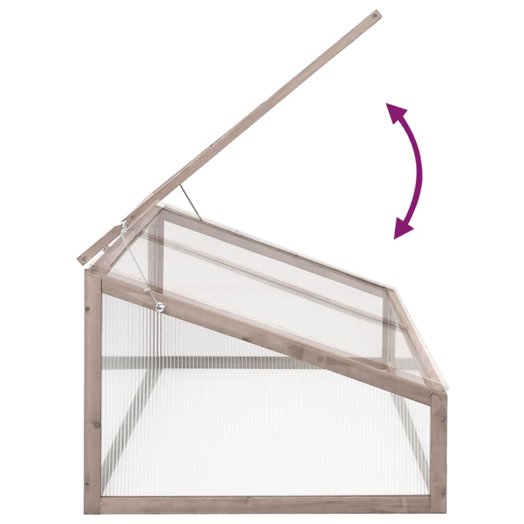 vidaXL Seră, gri, 110x58,5x39 cm, lemn de brad vidaXL Seră, gri, 110x58,5x39 cm, lemn de brad