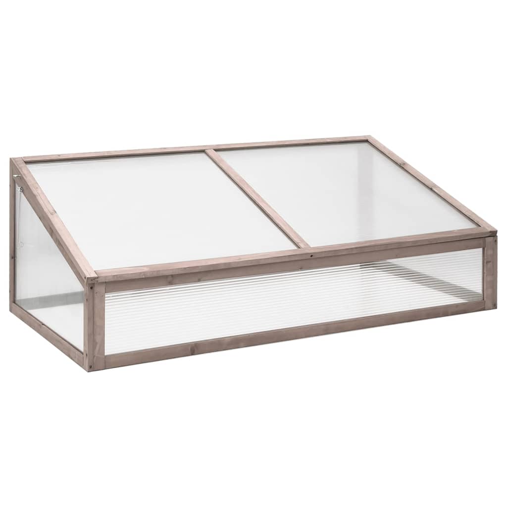 vidaXL Seră, gri, 110x58,5x39 cm, lemn de brad vidaXL Seră, gri, 110x58,5x39 cm, lemn de brad