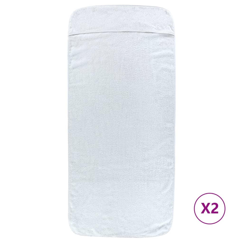 vidaXL Prosoape de plajă, 2 buc., alb, 60x135 cm, textil 400 GSM vidaXL Prosoape de plajă, 2 buc., alb, 60x135 cm, textil 400 GSM