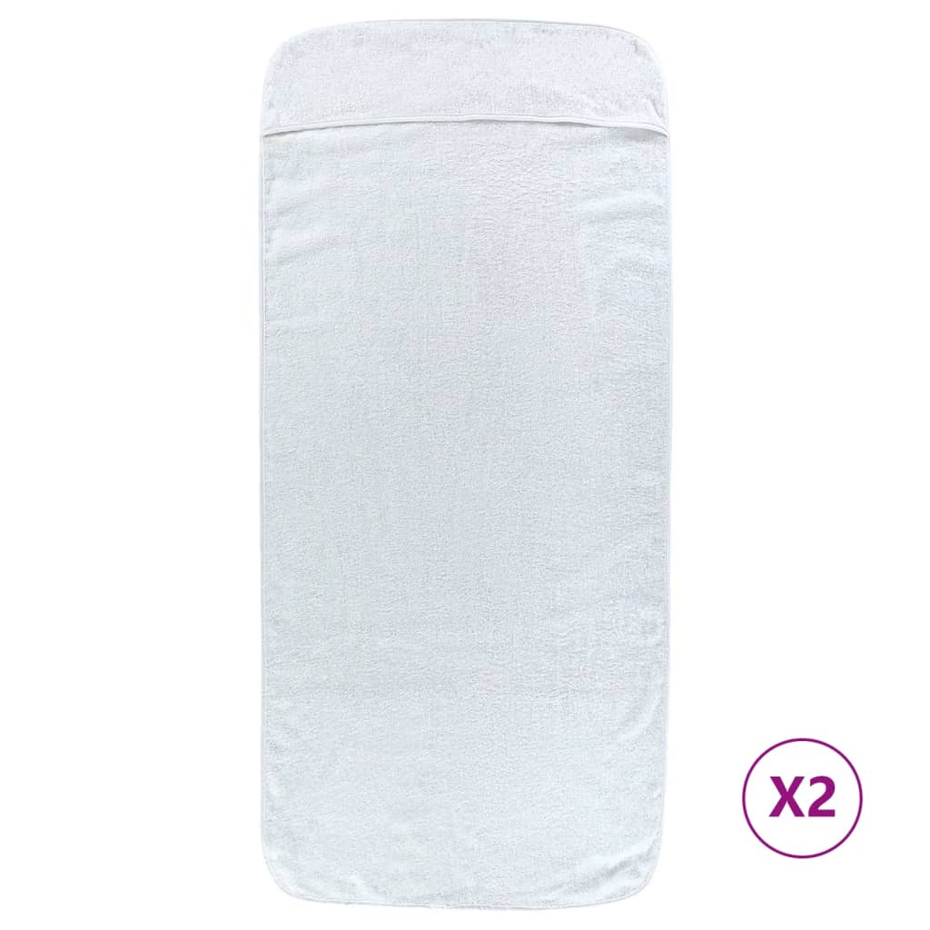 vidaXL Prosoape de plajă, 2 buc., alb, 75x200 cm, textil 400 GSM vidaXL Prosoape de plajă, 2 buc., alb, 75x200 cm, textil 400 GSM