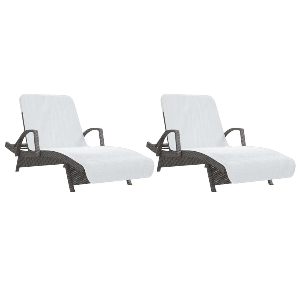 vidaXL Prosoape de plajă, 2 buc., alb, 75x200 cm, textil 400 GSM vidaXL Prosoape de plajă, 2 buc., alb, 75x200 cm, textil 400 GSM