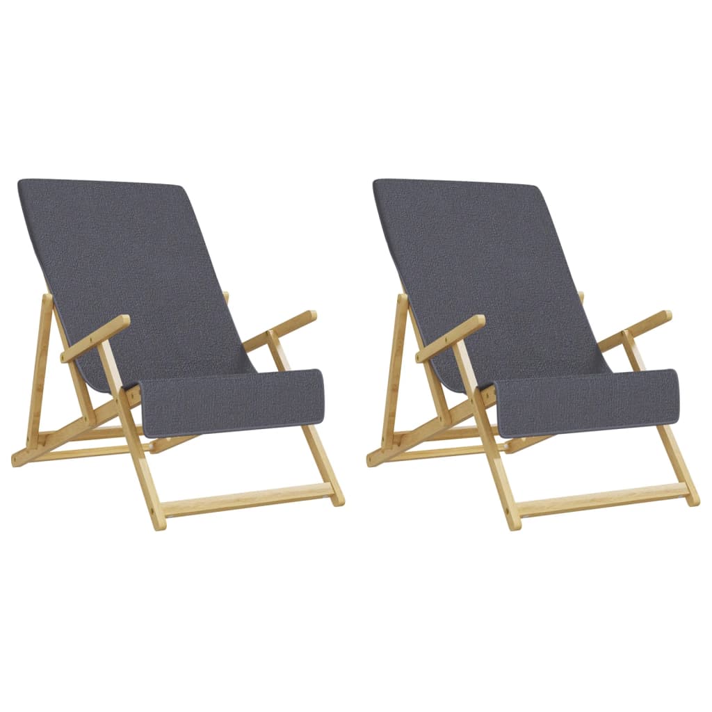 vidaXL Prosoape de plajă, 2 buc., antracit, 60x135 cm, textil 400 GSM vidaXL Prosoape de plajă, 2 buc., antracit, 60x135 cm, textil 400 GSM