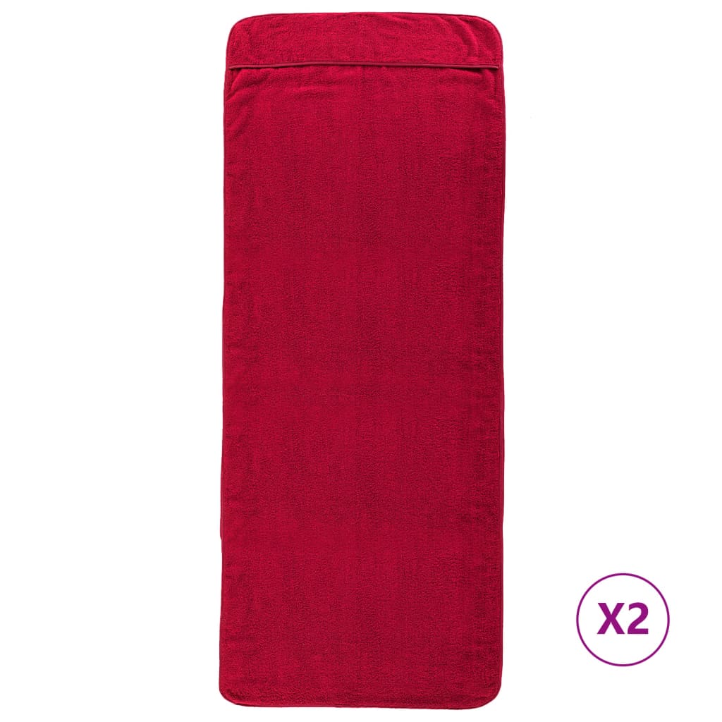 vidaXL Prosoape de plajă, 2 buc., vișiniu, 75x200 cm, textil 400 GSM vidaXL Prosoape de plajă, 2 buc., vișiniu, 75x200 cm, textil 400 GSM