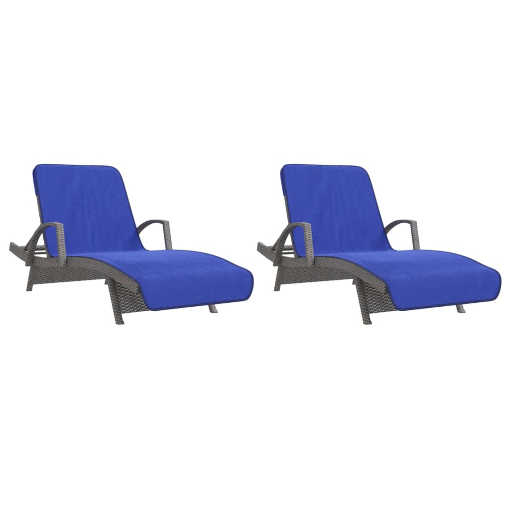 vidaXL Prosoape de plajă, 2 buc., albastru, 75x200 cm, textil 400 GSM vidaXL Prosoape de plajă, 2 buc., albastru, 75x200 cm, textil 400 GSM