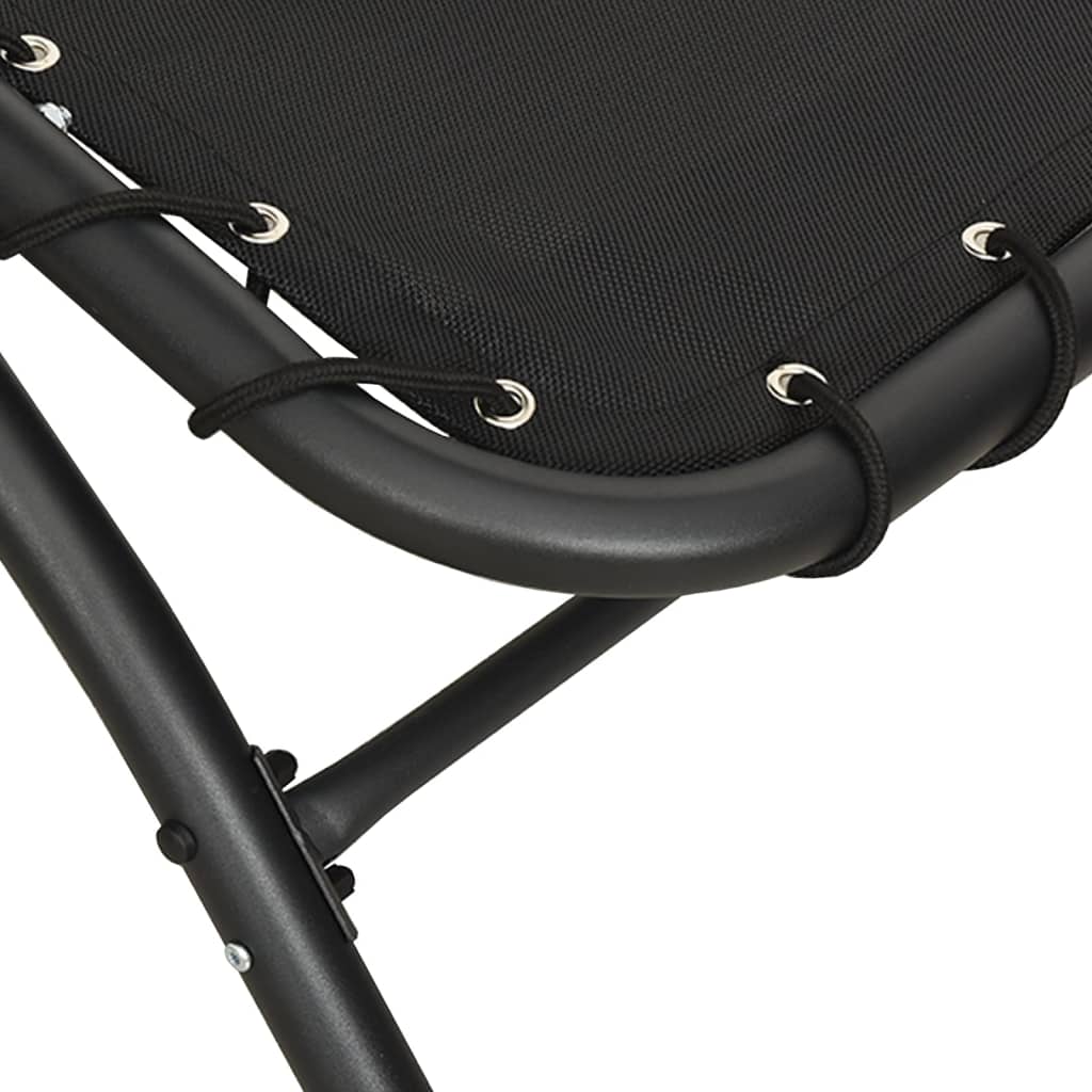 vidaXL Șezlong cu baldachin, negru, 167x80x195 cm, textil și oțel vidaXL Șezlong cu baldachin, negru, 167x80x195 cm, textil și oțel