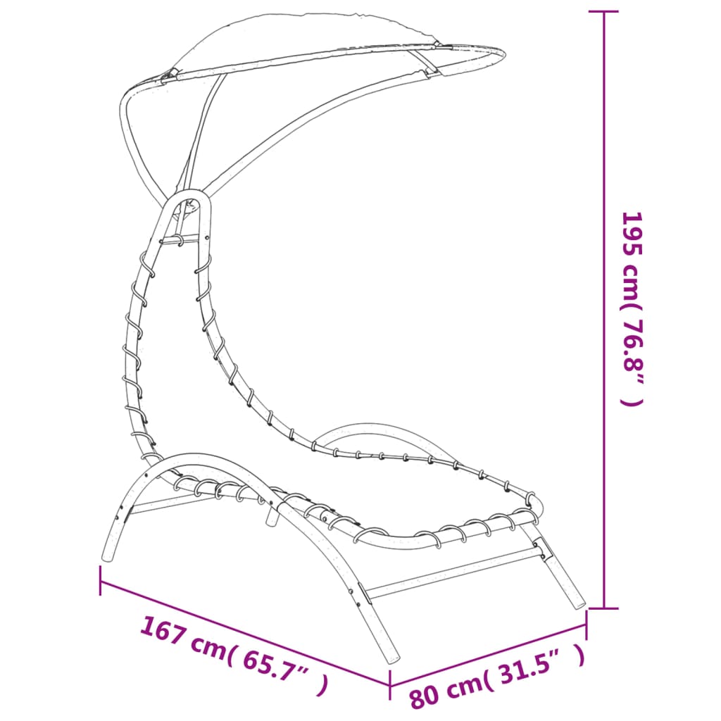 vidaXL Șezlong cu baldachin, gri închis, 167x80x195 cm, textil și oțel vidaXL Șezlong cu baldachin, gri închis, 167x80x195 cm, textil și oțel