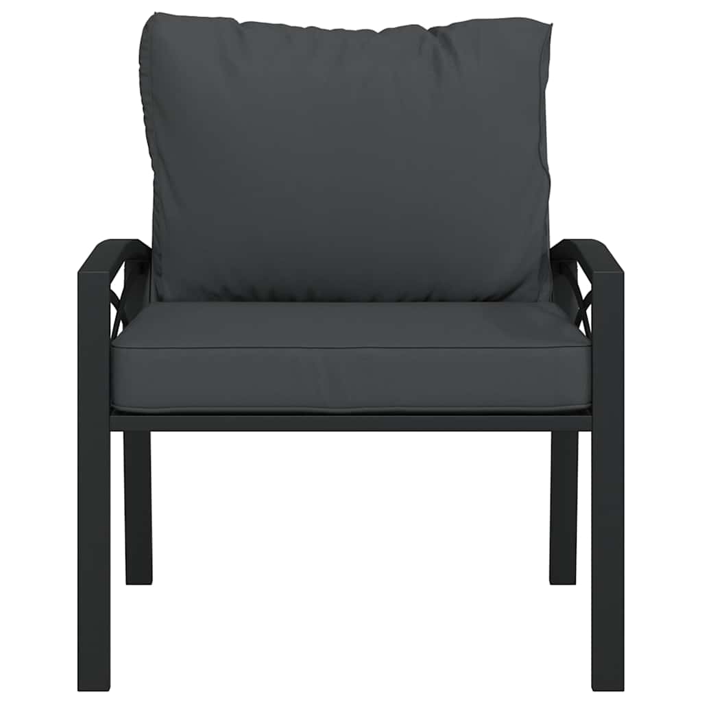 vidaXL Scaun de grădină cu perne gri, 68x76x79 cm, oțel vidaXL Scaun de grădină cu perne gri, 68x76x79 cm, oțel