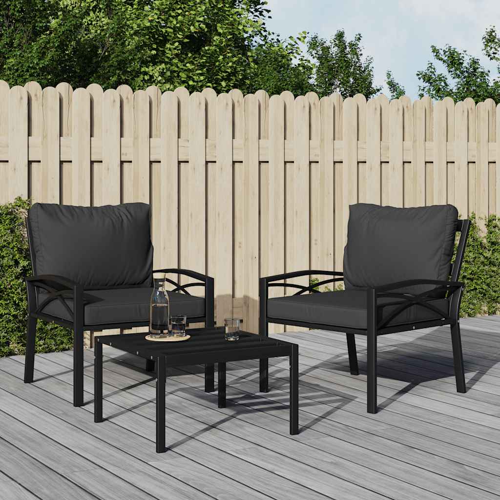 vidaXL Scaun de grădină cu perne gri, 68x76x79 cm, oțel vidaXL Scaun de grădină cu perne gri, 68x76x79 cm, oțel