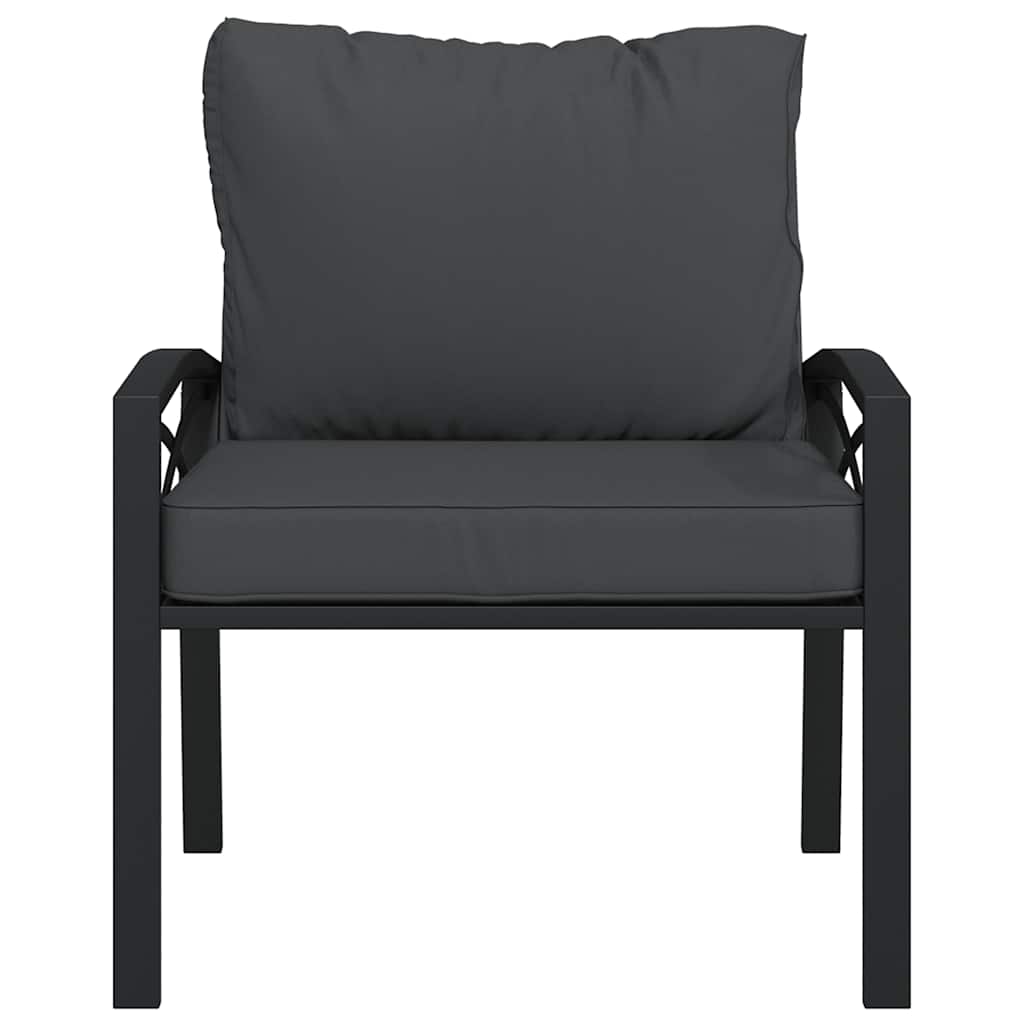 vidaXL Scaune de grădină cu perne gri, 2 buc., 68x76x79 cm, oțel vidaXL Scaune de grădină cu perne gri, 2 buc., 68x76x79 cm, oțel