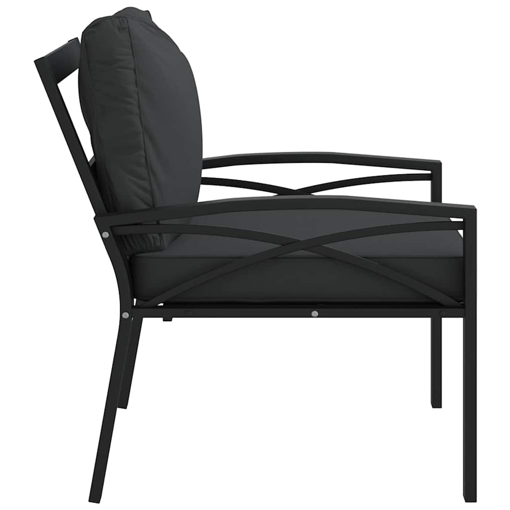 vidaXL Scaune de grădină cu perne gri, 2 buc., 68x76x79 cm, oțel vidaXL Scaune de grădină cu perne gri, 2 buc., 68x76x79 cm, oțel