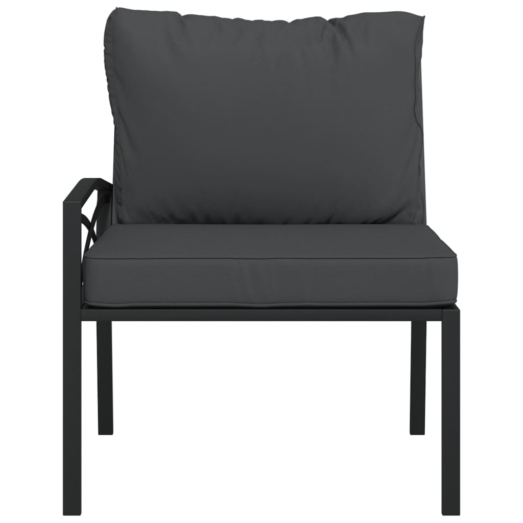 vidaXL Scaune de grădină cu perne gri, 2 buc., 62x75x79 cm, oțel vidaXL Scaune de grădină cu perne gri, 2 buc., 62x75x79 cm, oțel