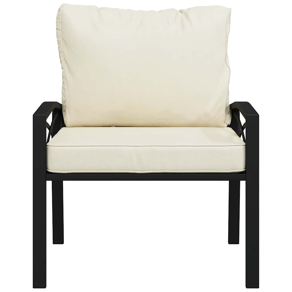 vidaXL Scaun de grădină cu perne nisipiu, 68x76x79 cm, oțel vidaXL Scaun de grădină cu perne nisipiu, 68x76x79 cm, oțel