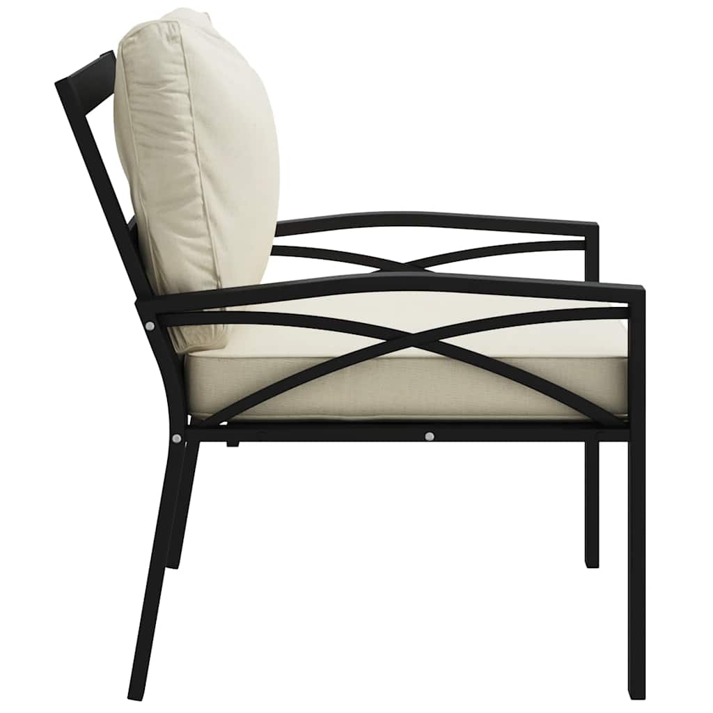 vidaXL Scaun de grădină cu perne nisipiu, 68x76x79 cm, oțel vidaXL Scaun de grădină cu perne nisipiu, 68x76x79 cm, oțel