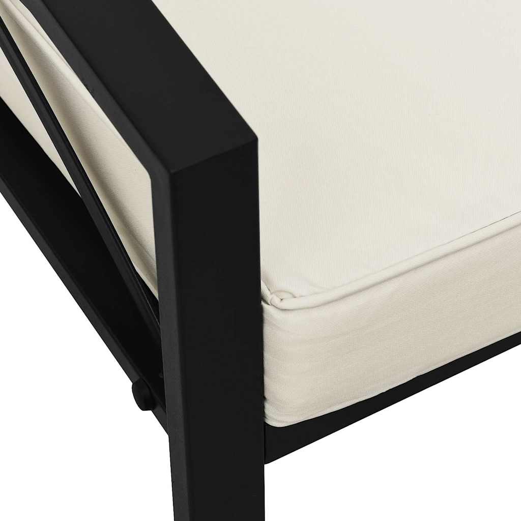 vidaXL Scaun de grădină cu perne nisipiu, 68x76x79 cm, oțel vidaXL Scaun de grădină cu perne nisipiu, 68x76x79 cm, oțel