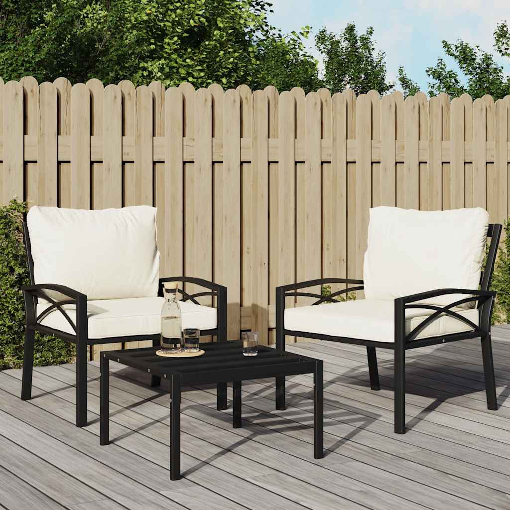 vidaXL Scaun de grădină cu perne nisipiu, 68x76x79 cm, oțel vidaXL Scaun de grădină cu perne nisipiu, 68x76x79 cm, oțel