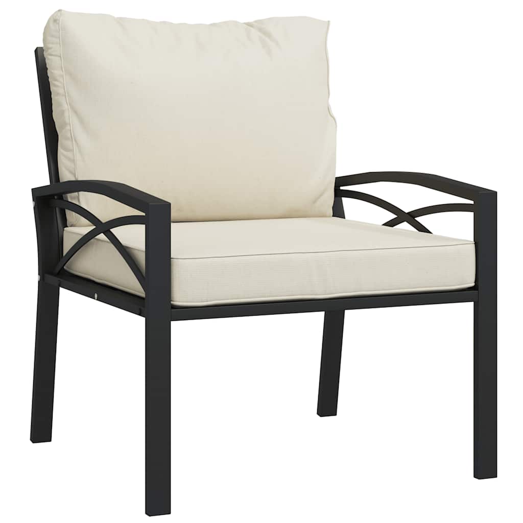 vidaXL Scaune de grădină cu perne nisipiu, 2 buc., 68x76x79 cm, oțel vidaXL Scaune de grădină cu perne nisipiu, 2 buc., 68x76x79 cm, oțel