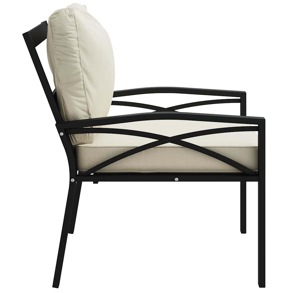 vidaXL Scaune de grădină cu perne nisipiu, 2 buc., 68x76x79 cm, oțel vidaXL Scaune de grădină cu perne nisipiu, 2 buc., 68x76x79 cm, oțel