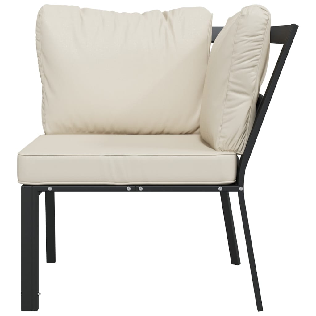 vidaXL Scaun de grădină cu perne nisipiu, 76x76x79 cm, oțel vidaXL Scaun de grădină cu perne nisipiu, 76x76x79 cm, oțel