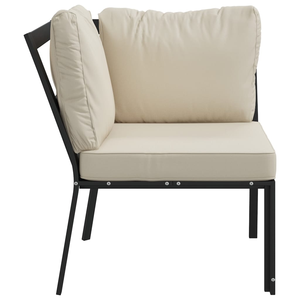 vidaXL Scaun de grădină cu perne nisipiu, 76x76x79 cm, oțel vidaXL Scaun de grădină cu perne nisipiu, 76x76x79 cm, oțel