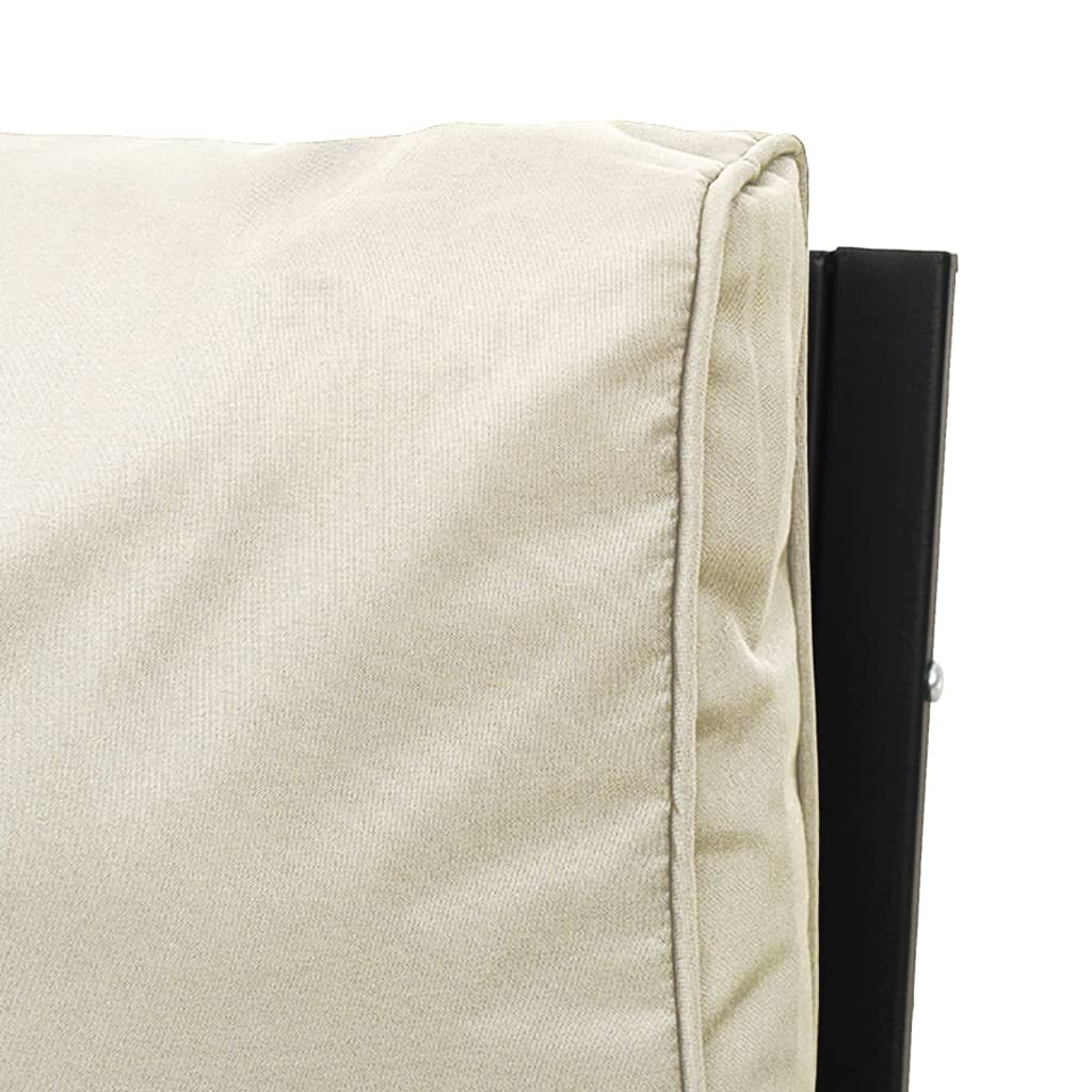 vidaXL Scaun de grădină cu perne nisipiu, 76x76x79 cm, oțel vidaXL Scaun de grădină cu perne nisipiu, 76x76x79 cm, oțel