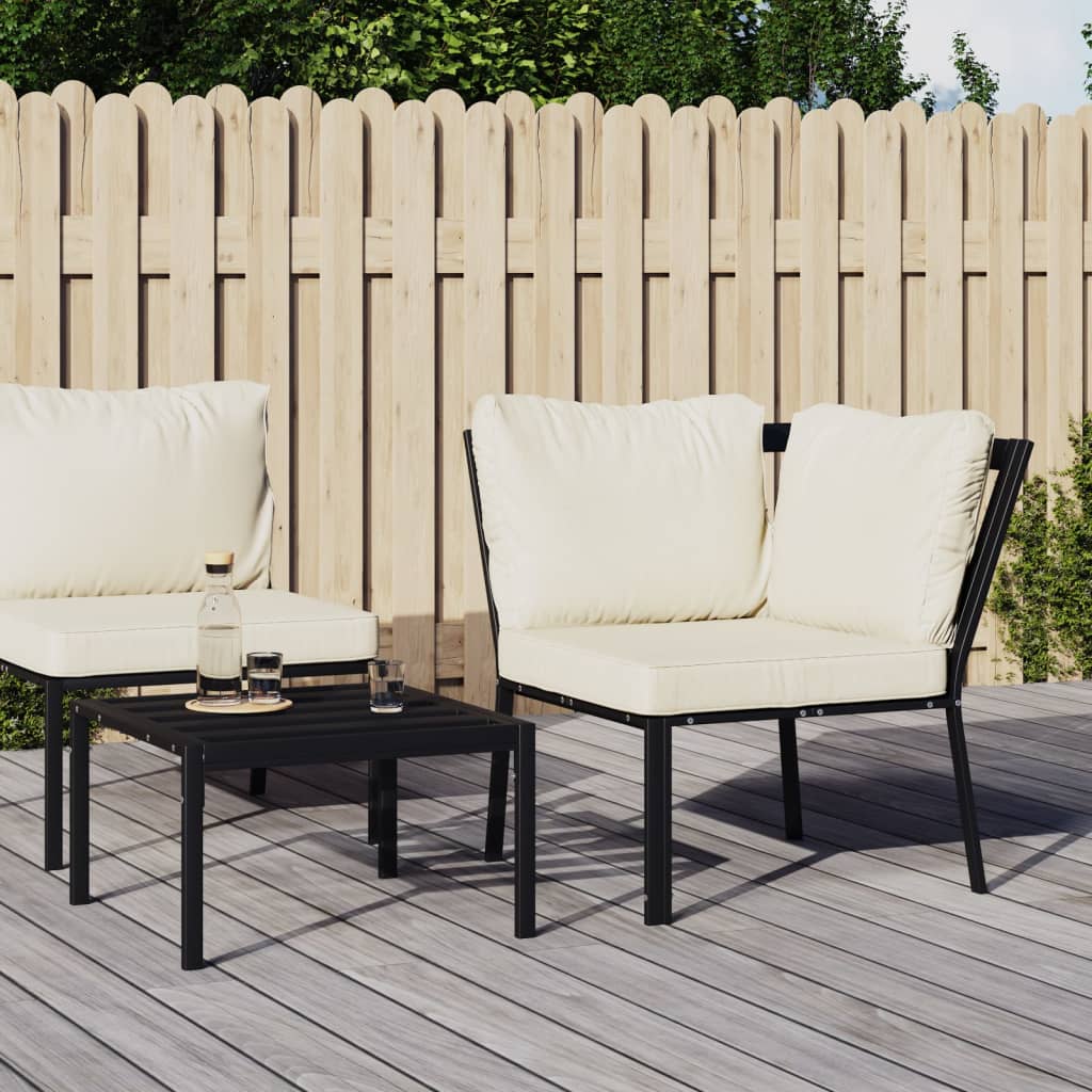 vidaXL Scaun de grădină cu perne nisipiu, 76x76x79 cm, oțel vidaXL Scaun de grădină cu perne nisipiu, 76x76x79 cm, oțel