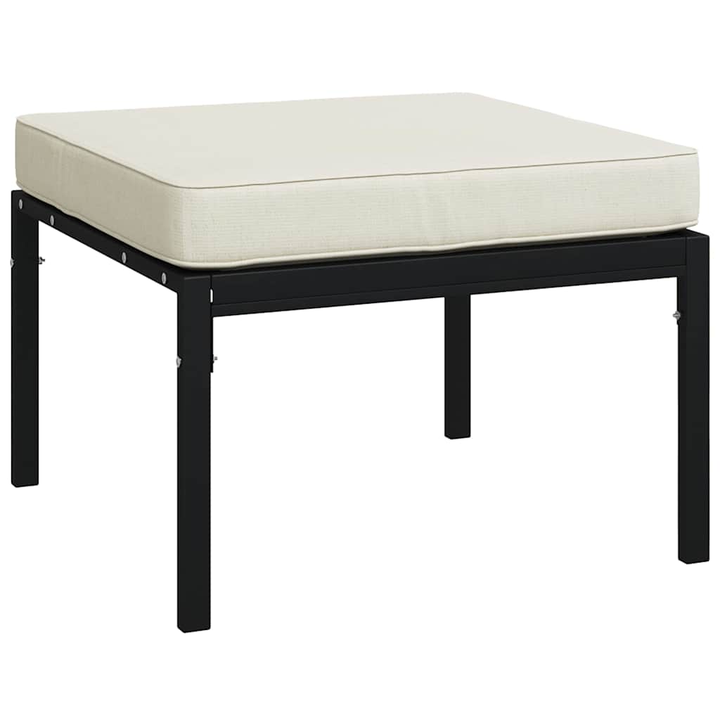 vidaXL Taburete de grădină cu perne gri, 2 buc., 60x60x35 cm, oțel vidaXL Taburete de grădină cu perne gri, 2 buc., 60x60x35 cm, oțel