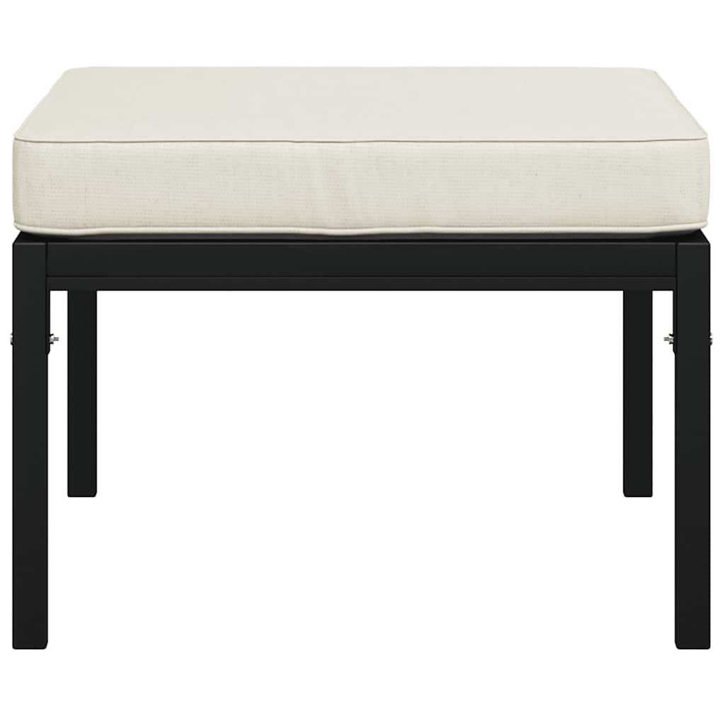 vidaXL Taburete de grădină cu perne gri, 2 buc., 60x60x35 cm, oțel vidaXL Taburete de grădină cu perne gri, 2 buc., 60x60x35 cm, oțel