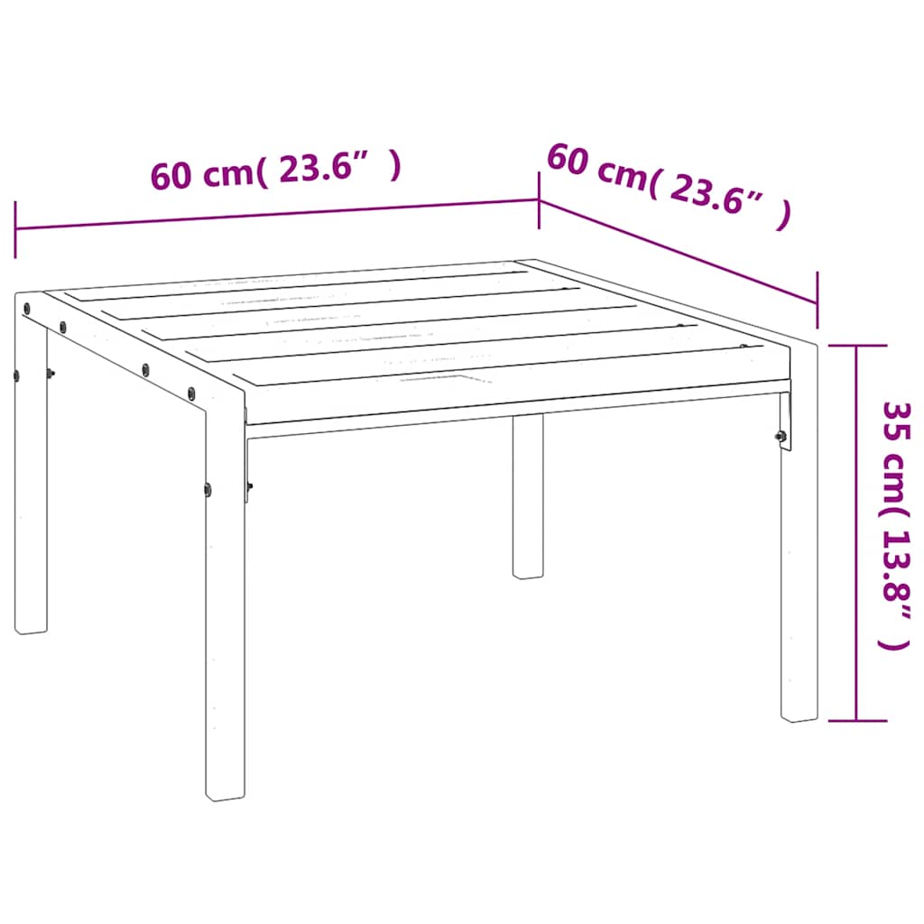 vidaXL Măsuță de cafea pentru grădină, negru, 60x60x35 cm, oțel vidaXL Măsuță de cafea pentru grădină, negru, 60x60x35 cm, oțel