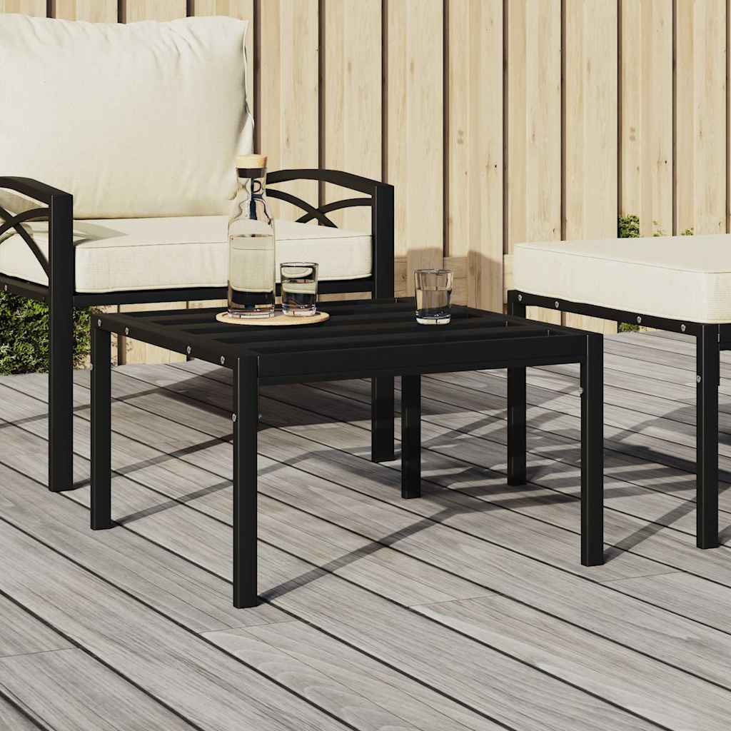 vidaXL Măsuță de cafea pentru grădină, negru, 60x60x35 cm, oțel vidaXL Măsuță de cafea pentru grădină, negru, 60x60x35 cm, oțel