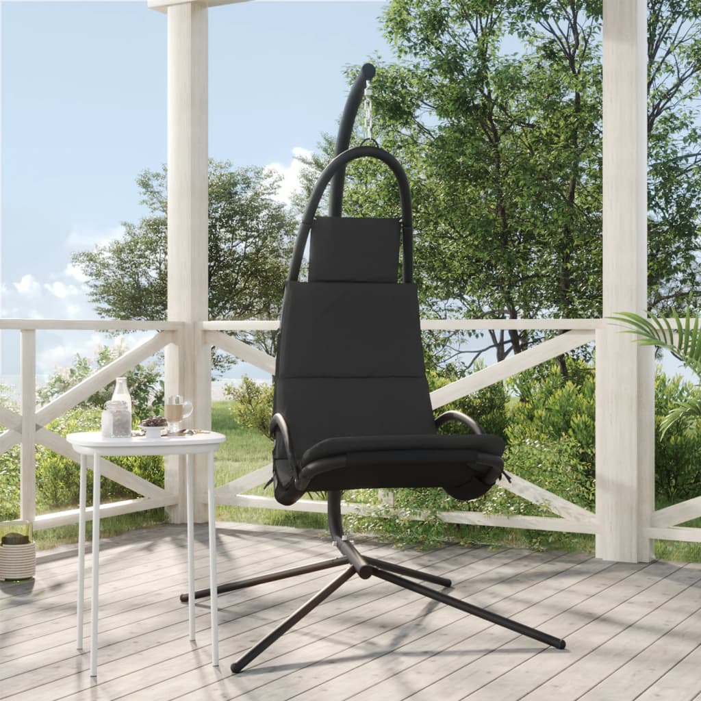 vidaXL Scaun balansoar grădină cu pernă gri închis, textil oxford/oțel vidaXL Scaun balansoar grădină cu pernă gri închis, textil oxford/oțel