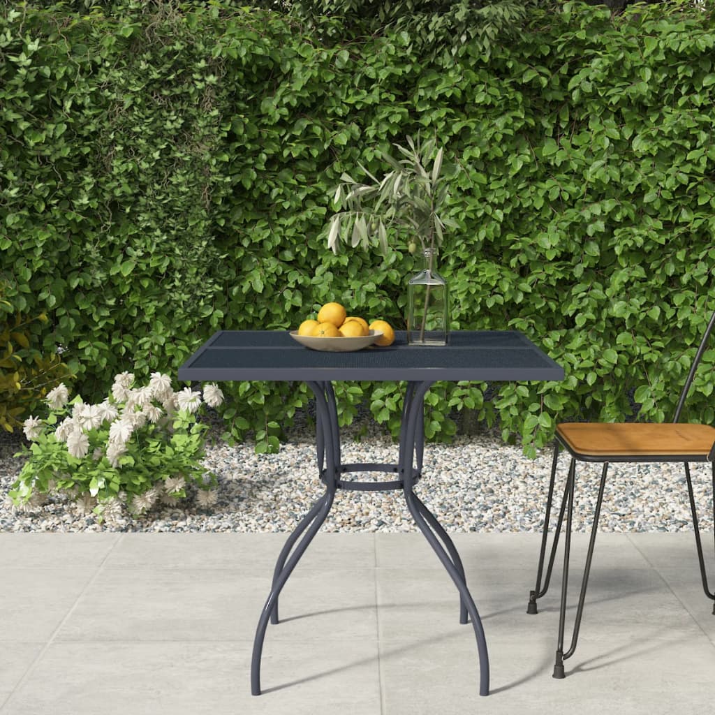 vidaXL Masă de grădină, antracit, 80 x 80 x 72,5 cm, plasă din oțel vidaXL Masă de grădină, antracit, 80 x 80 x 72,5 cm, plasă din oțel