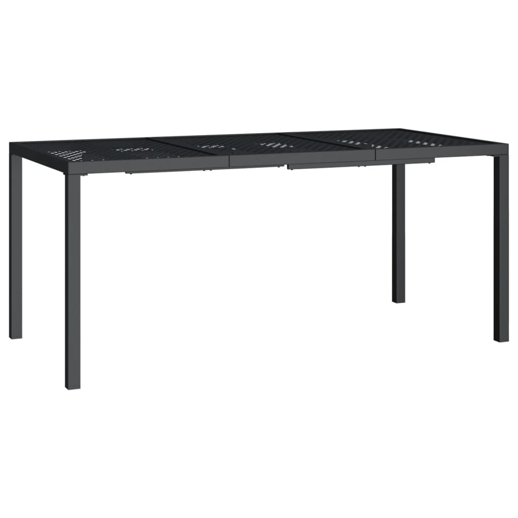 vidaXL Masă de grădină, antracit, 165x80x72 cm, oțel vidaXL Masă de grădină, antracit, 165x80x72 cm, oțel