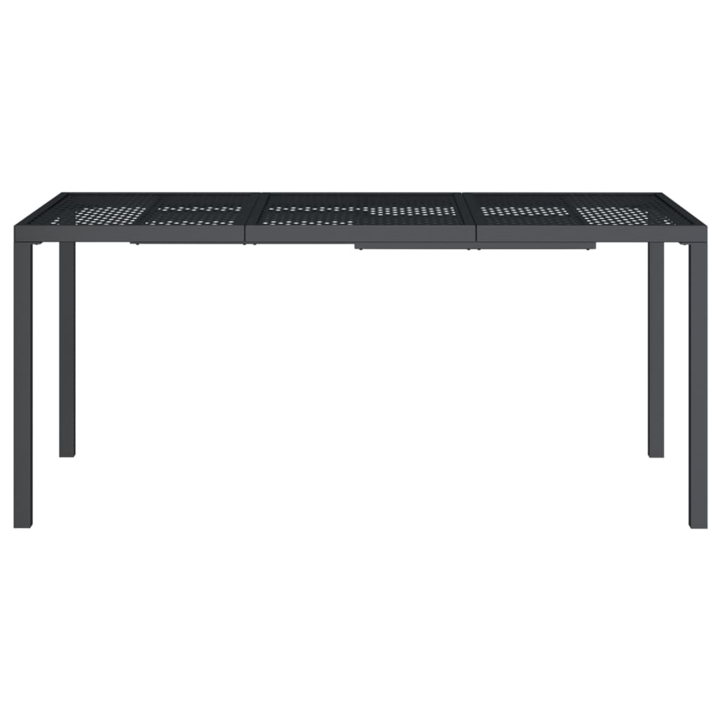 vidaXL Masă de grădină, antracit, 165x80x72 cm, oțel vidaXL Masă de grădină, antracit, 165x80x72 cm, oțel