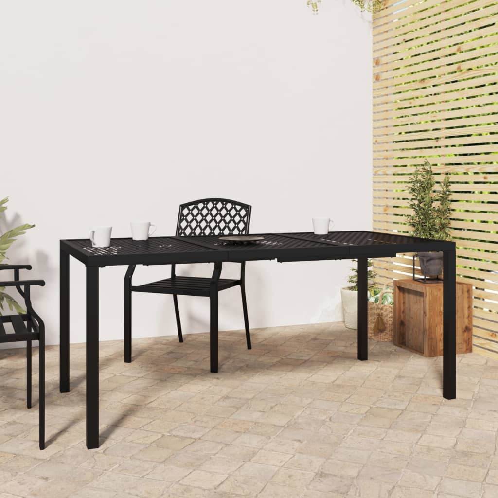 vidaXL Masă de grădină, antracit, 165x80x72 cm, oțel vidaXL Masă de grădină, antracit, 165x80x72 cm, oțel