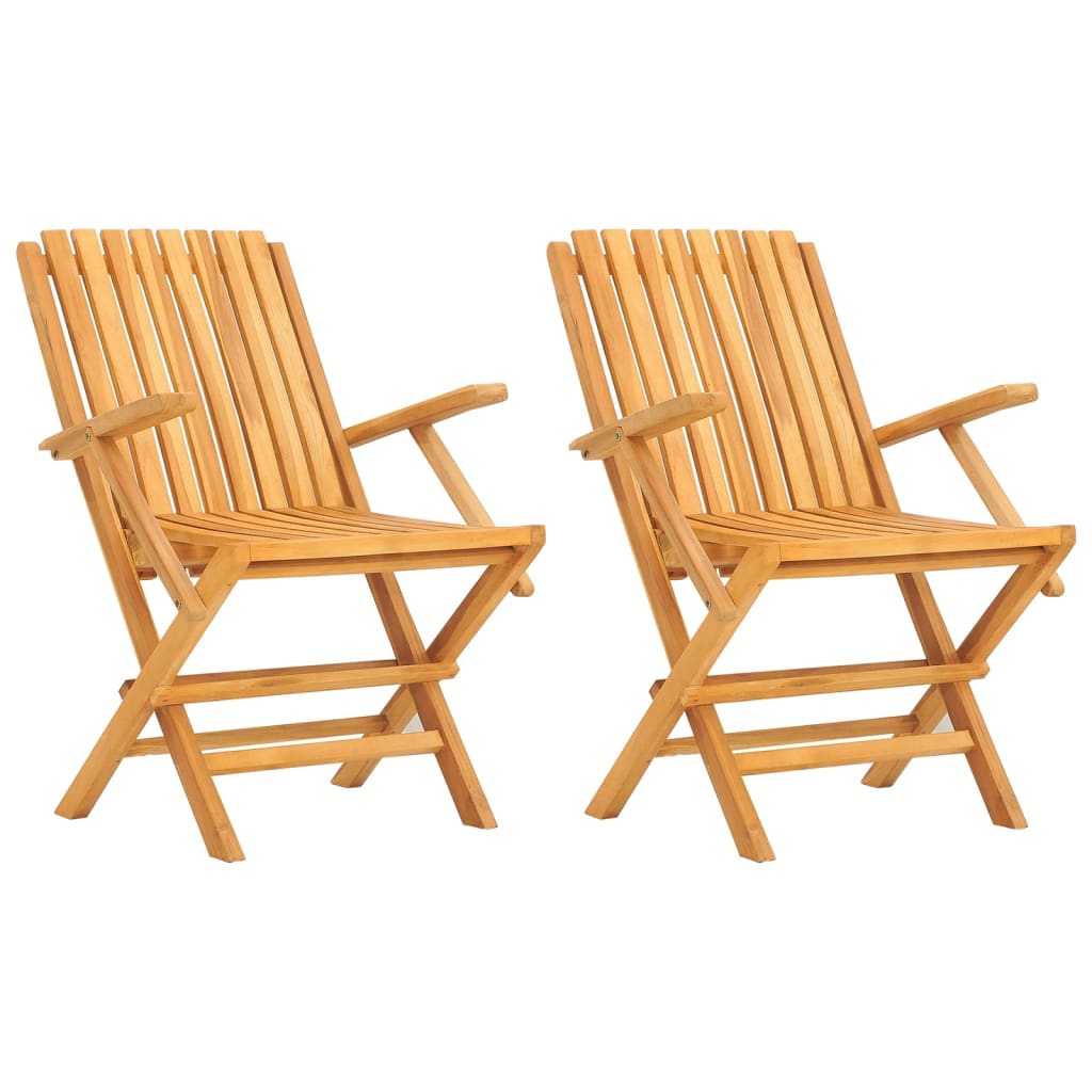 vidaXL Scaune de grădină pliante, 2 buc., 61x67x90 cm, lemn masiv tec vidaXL Scaune de grădină pliante, 2 buc., 61x67x90 cm, lemn masiv tec
