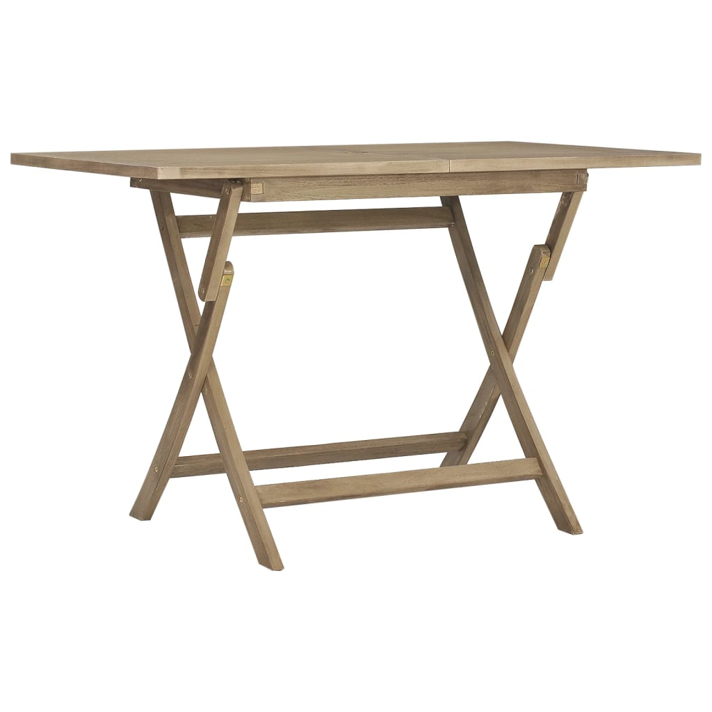 vidaXL Masă pliantă de grădină, gri, 120x70x75 cm, lemn masiv de tec vidaXL Masă pliantă de grădină, gri, 120x70x75 cm, lemn masiv de tec