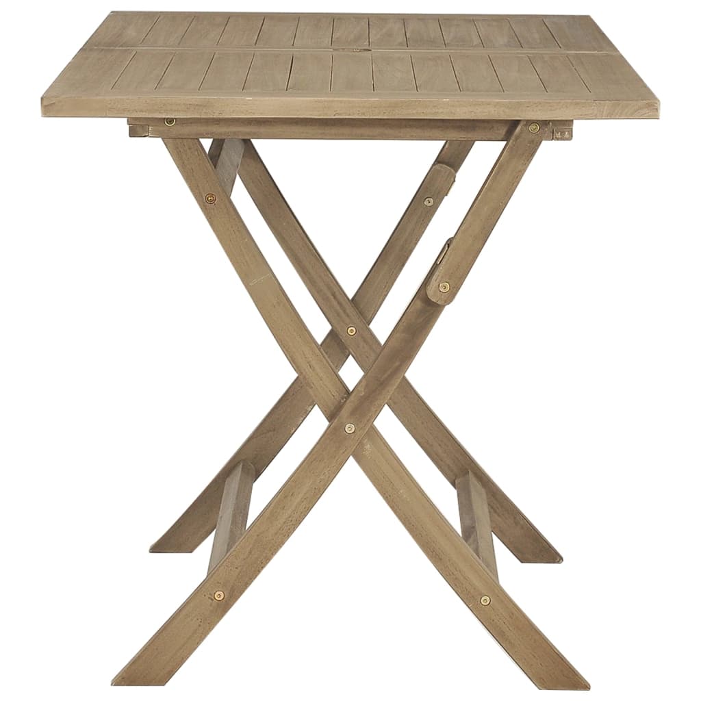 vidaXL Masă pliantă de grădină, gri, 120x70x75 cm, lemn masiv de tec vidaXL Masă pliantă de grădină, gri, 120x70x75 cm, lemn masiv de tec