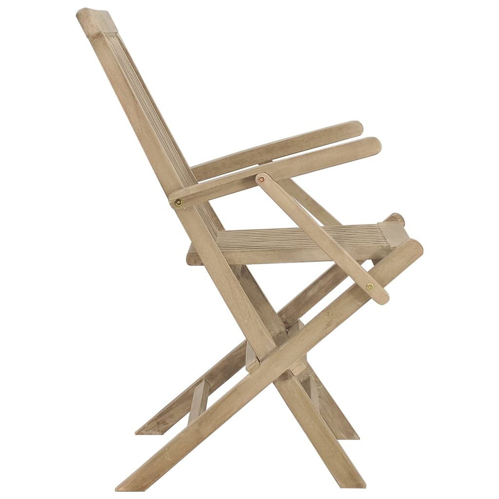 vidaXL Scaune de grădină pliante 2 buc. gri 56x61x89 cm lemn masiv tec vidaXL Scaune de grădină pliante 2 buc. gri 56x61x89 cm lemn masiv tec