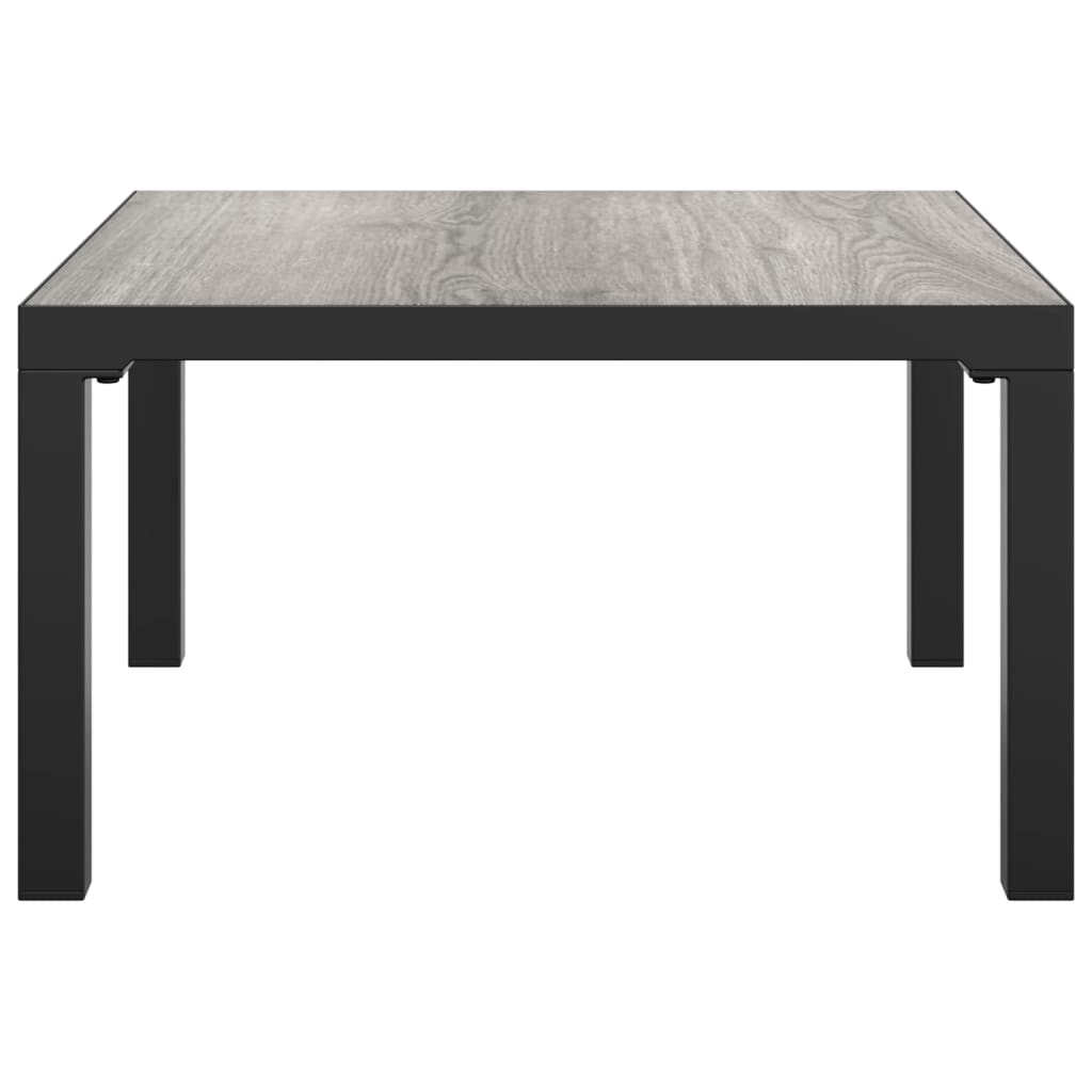 vidaXL Măsuță de cafea de grădină, gri, 55x55x31 cm, DPC și oțel vidaXL Măsuță de cafea de grădină, gri, 55x55x31 cm, DPC și oțel