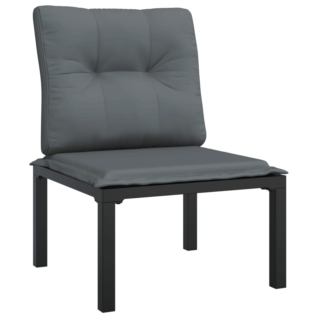 vidaXL Set mobilier de grădină, 4 piese, negru și gri, poliratan vidaXL Set mobilier de grădină, 4 piese, negru și gri, poliratan