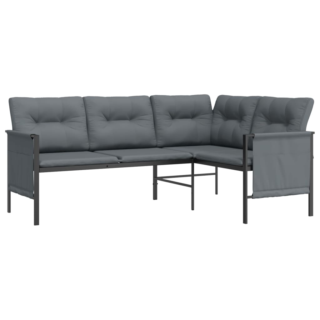 vidaXL Set mobilier de grădină, antracit, 2 piese, oțel vidaXL Set mobilier de grădină, antracit, 2 piese, oțel