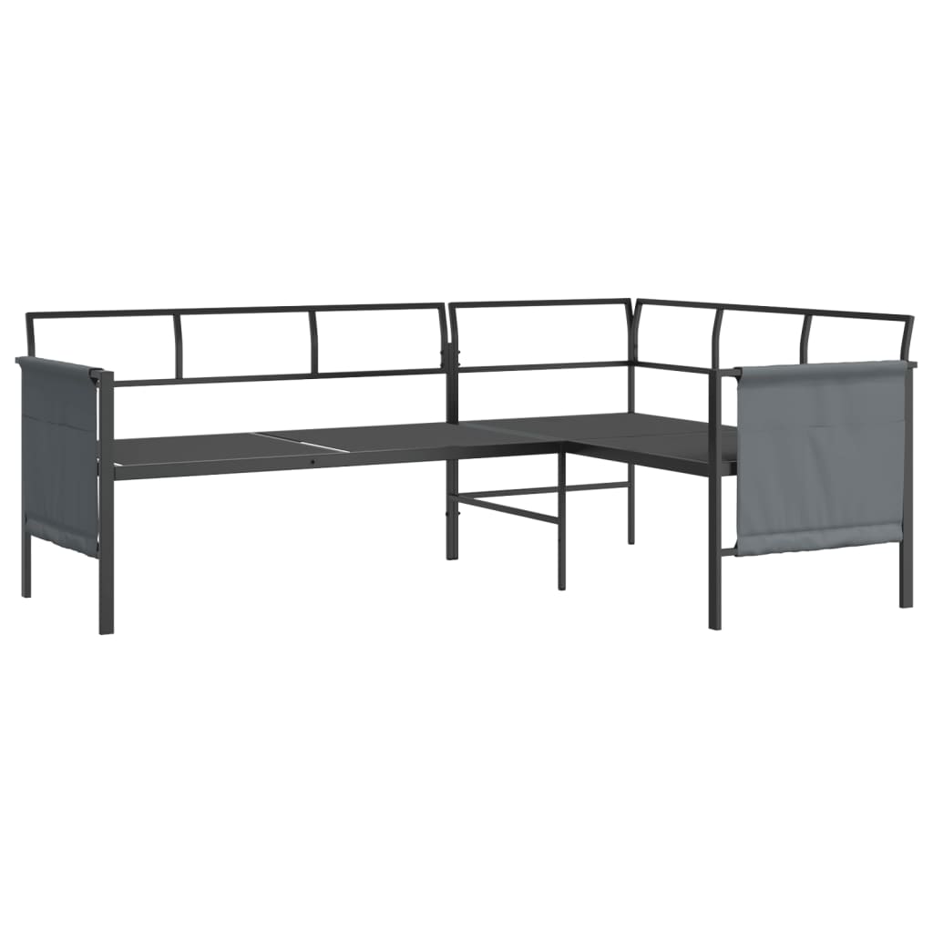 vidaXL Set mobilier de grădină, antracit, 2 piese, oțel vidaXL Set mobilier de grădină, antracit, 2 piese, oțel