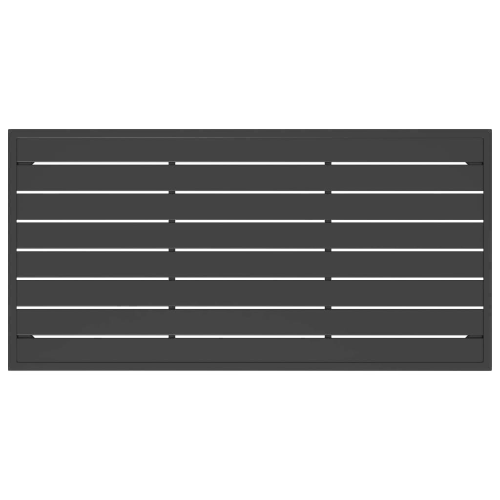 vidaXL Masă de cafea pentru grădină, antracit, 110x55x35 cm, oțel