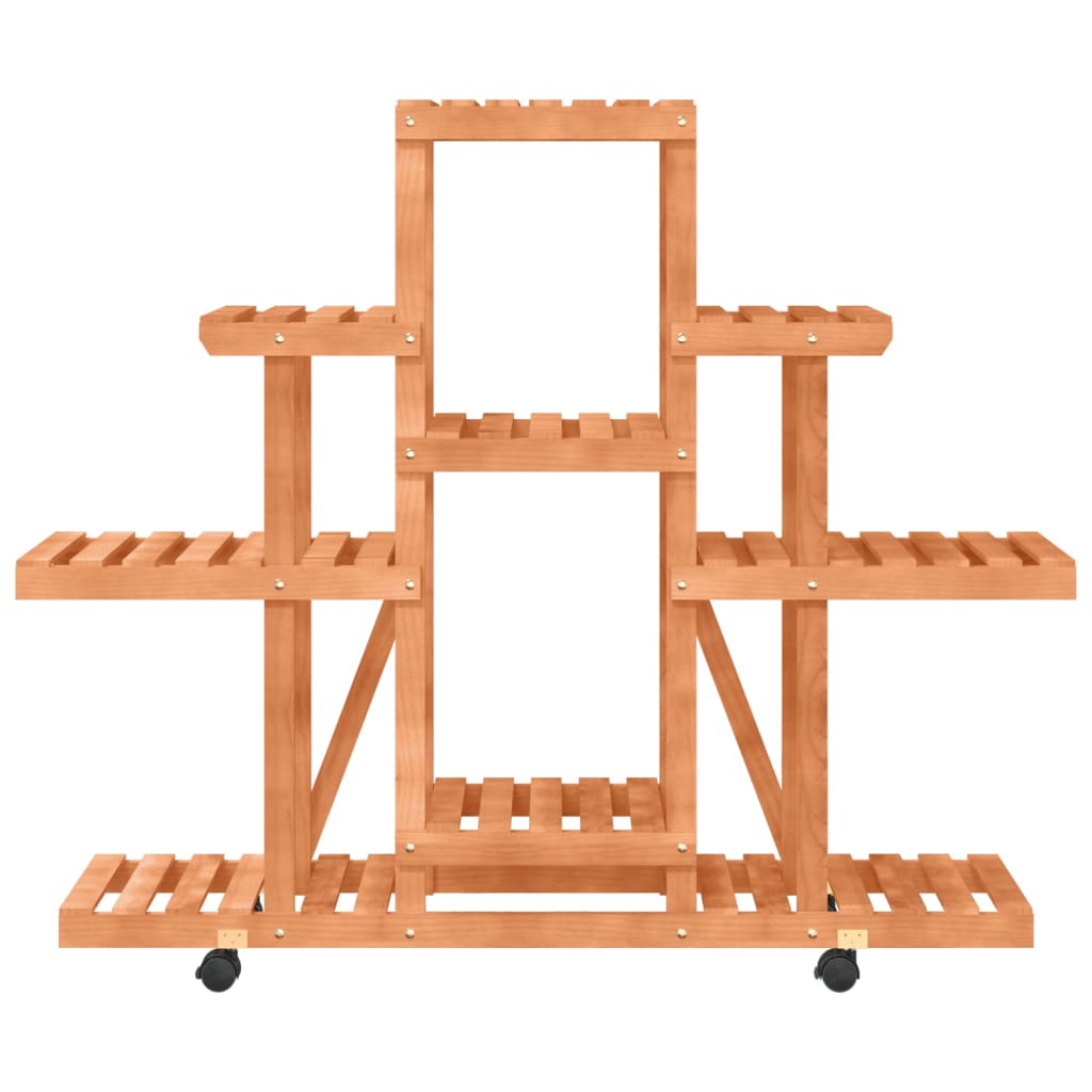 vidaXL Suport pentru flori cu roți, 110x25x101 cm, lemn masiv de brad vidaXL Suport pentru flori cu roți, 110x25x101 cm, lemn masiv de brad