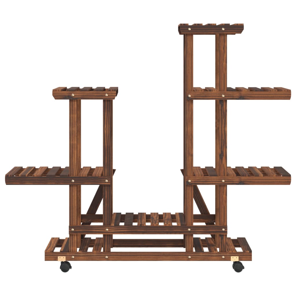 vidaXL Suport pentru flori cu roți, 95x25x101 cm, lemn masiv de brad vidaXL Suport pentru flori cu roți, 95x25x101 cm, lemn masiv de brad