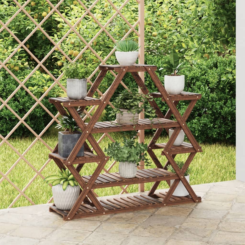 vidaXL Suport pentru flori, 110x25x105 cm, lemn masiv de brad vidaXL Suport pentru flori, 110x25x105 cm, lemn masiv de brad
