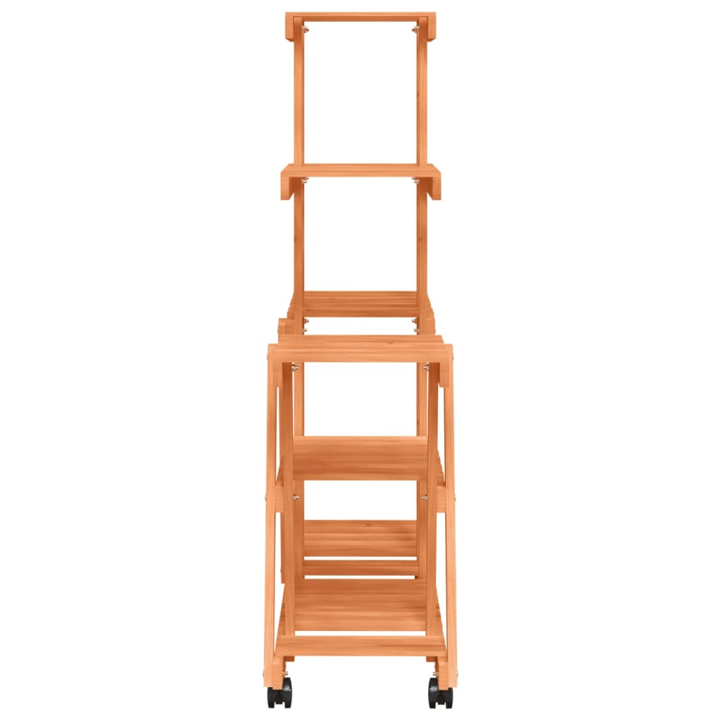 vidaXL Suport pentru flori cu roți, 95x25x101 cm, lemn masiv de brad